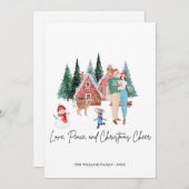 MERRY CHRITSMAS CARTE CUTE MODERNE FESTIVE (Devant / Derrière)