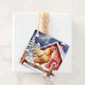 Merry Cluckin' Christmas | grappige kip Bedankjes Labels (In situ)