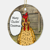 Merry Cluckin' kerstfeest Funny Chicken Keramisch Ornament (Links)