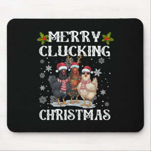 Merry Clucking Christmas Funny Chicken Santa Hat L Muismat