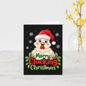Merry Clucking Kerstkip Kaart (Gele Bloem)