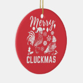 Merry Cluckmas Chicken Lover Keramisch Ornament (Rechts)