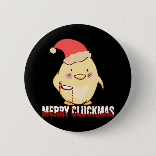 Merry Cluckmas, grappige kerstkip Ronde Button 5,7 Cm (Voorkant)