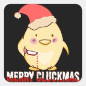 Merry Cluckmas, grappige kerstkip Vierkante Sticker (Voorkant)