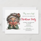 Merry Comic Grandma Christmas Gathering Invitation (Devant)