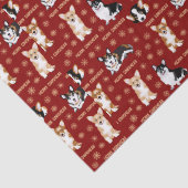 Merry Corgchaustekst - het rode patroon van Kerstm Tissuepapier (Detail)