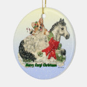 "Merry Corgi Kerstmis" Corgi & Pony ornament (Links)