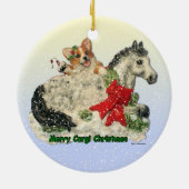 "Merry Corgi Kerstmis" Corgi & Pony ornament (Achterkant)