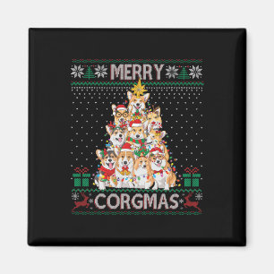 Merry Corgmas Ugly Sweater Funny Corgi Kerstmis Magneet