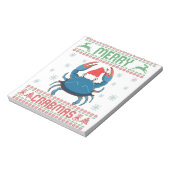 Merry Crabmas Funny Crab Ugly KerstSweater Notitieblok (Gedraaid)