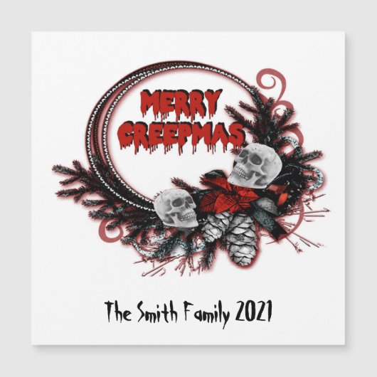 Merry Creepmas Horror Kerst Custom Magnet (Voorkant)