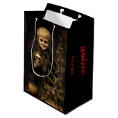 Merry Creepmas Spooky Boy Gothic  Medium Cadeauzakje (Achterkant Gekanteld)