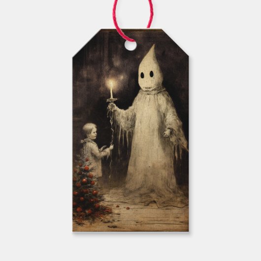 Merry Creepmas Spooky Ghost Gothic Cadeaulabel (Voorkant)
