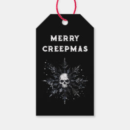 Merry Creepmas Spooky Gothic Sneeuwvlok Cadeaulabel