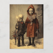 Merry Creepmas Spooky Skeletons Gotisch  Briefkaart (Voorkant)