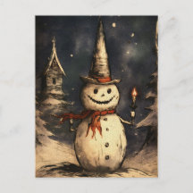 Merry Creepmas Spooky Sneeuwman Gotische Vintage