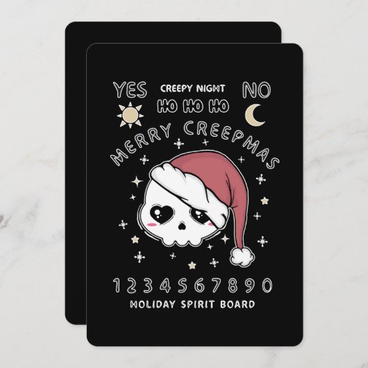 Merry Creepsmas Spirits Board Feestdagenkaart (Voorkant / Achterkant)