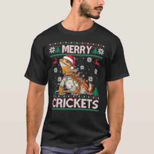 Merry Crickets Bearded Dragon Kerstmis Pajama Ugl T-shirt