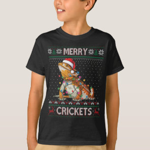Merry Crickets Bearded Dragon Ugly Sweater Christm T-shirt