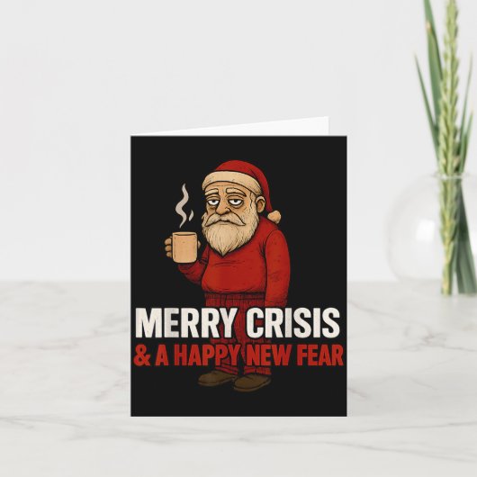 Merry Crisis Happy New Fear Year 2026 Funny Adult Kaart (Voorkant)