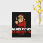 Merry Crisis Happy New Fear Year 2026 Funny Adult Kaart (Gele Bloem)