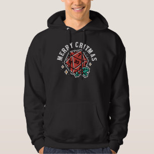 Merry Critmas Funny D20 Gamer Dice Hoodie