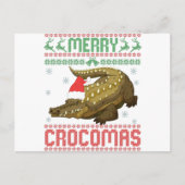 Merry Crocomas Funny Ugly KerstSweater Briefkaart (Voorkant)