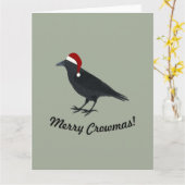 Merry Crowmas Kerstmis Holiday Kaart (Gele Bloem)