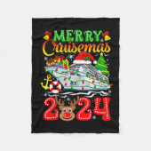 Merry Cruisemas 2024 Cruise Kerstmis Rudolph Xmas Fleece Deken (Voorkant)
