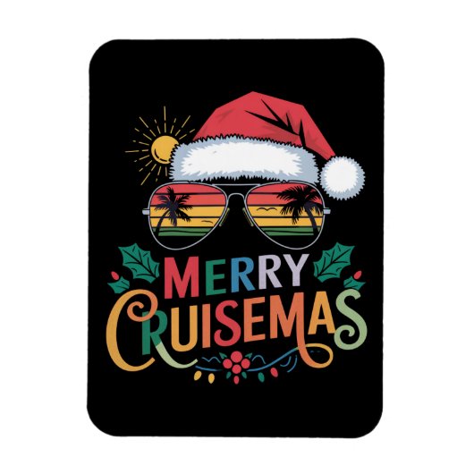 Merry Cruisemas 2024 Kerstman Rendier Magneet (Verticaal)