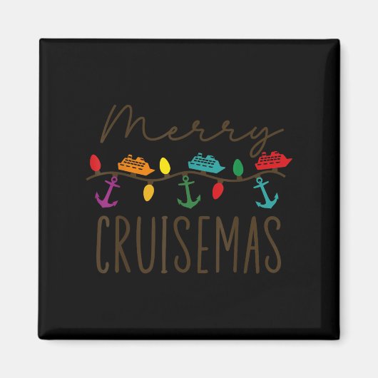 Merry Cruisemas Cruise Christmas Lights Matching F Magneet (Voorkant)
