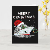 Merry Cruisemas Cruise Ship Santa Hat Christmas Ho Kaart (Gele Bloem)