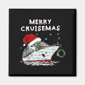 Merry Cruisemas Cruise Ship Santa Hat Christmas Ho Magneet (Voorkant)