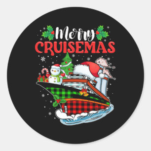 Merry Cruisemas Familie Cruise Kerstpret Ronde Sticker
