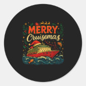 Merry Cruisemas Funny Christmas Cruise Vacation Ronde Sticker (Voorkant)