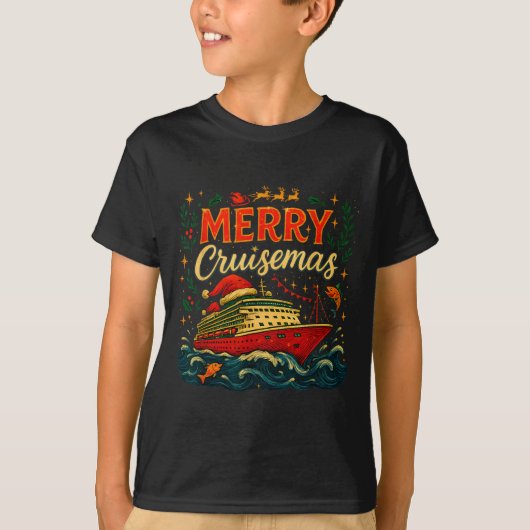 Merry Cruisemas Funny Christmas Cruise Vacation T-shirt (Voorkant)