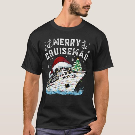 Merry Cruisemas Funny Cruise Ship Family Kerstmis T-shirt (Voorkant)