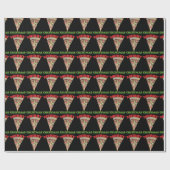 Merry Crustmas Christmas pizza Cadeaupapier (Vlak)