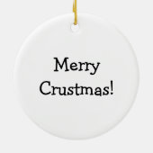 Merry Crustmas Funny Cheese and Sausage Pizza Keramisch Ornament (Achterkant)