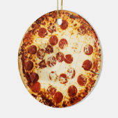 Merry Crustmas Funny Pepperoni Pizza Kerstmis Keramisch Ornament (Links)