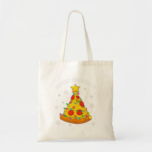 Merry Crustmas Pizza kerstboom - Kind met cadeaus Tote Bag