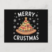 Merry Crustmas Pizza kerstboomgeschenken Feestdagenkaart (Voorkant)