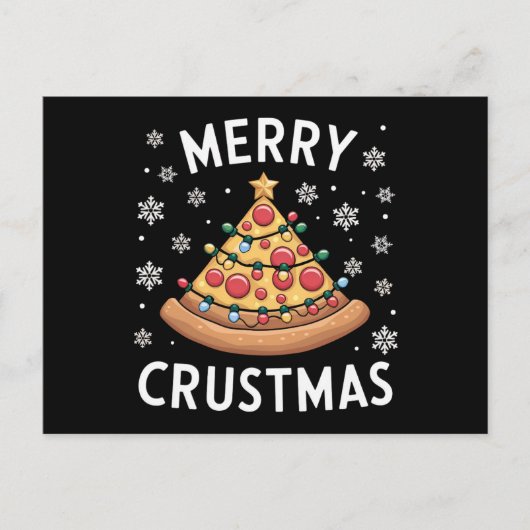 Merry Crustmas Pizza kerstboomgeschenken Feestdagenkaart (Voorkant)