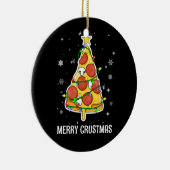 Merry Crustmas Pizza kerstboomgeschenken Keramisch Ornament (Rechts)