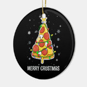 Merry Crustmas Pizza kerstboomgeschenken Keramisch Ornament (Links)