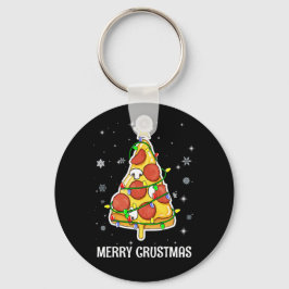 Merry Crustmas Pizza kerstboomgeschenken Sleutelhanger