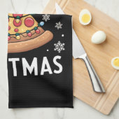 Merry Crustmas Pizza kerstboomgeschenken Theedoek (Quarter Fold)