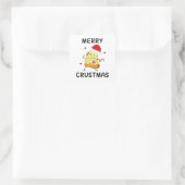 Merry Crustmas Vierkante Sticker (Tas)