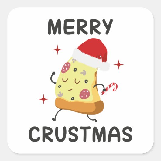 Merry Crustmas Vierkante Sticker (Voorkant)