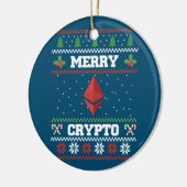 Merry Crypto Ethereum Ugly KerstSweater Keramisch Ornament (Links)